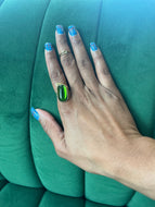 Green Adjustable Ring