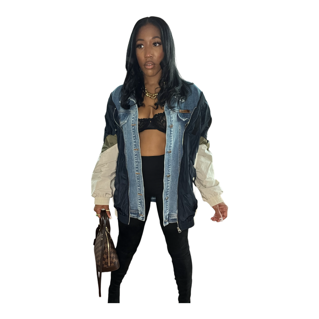 Denim Color Block Jacket