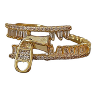 Zipper Detail Gold Ring